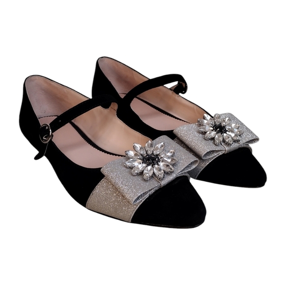 J. Crew Velvet Marina Holiday Jane With Jewels Embellished Flat Loafers Size 8.5 - Picture 1 of 13